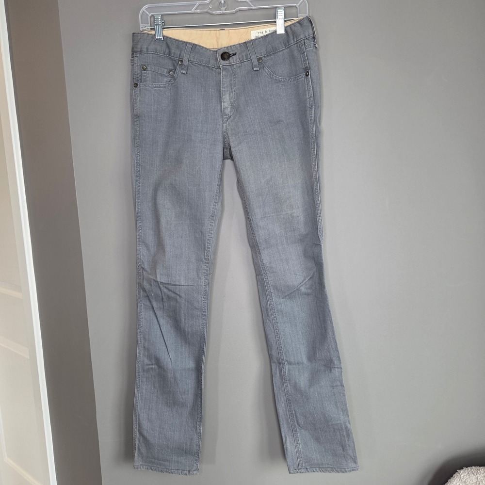 Rag & Bone Grey Straight Leg Jeans Handmade in USA Size 28 Cotton Lycra